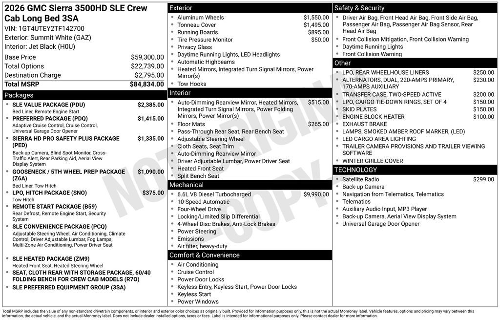 New 2026 GMC Sierra 3500 SLE w/ SLE Value Package image 28