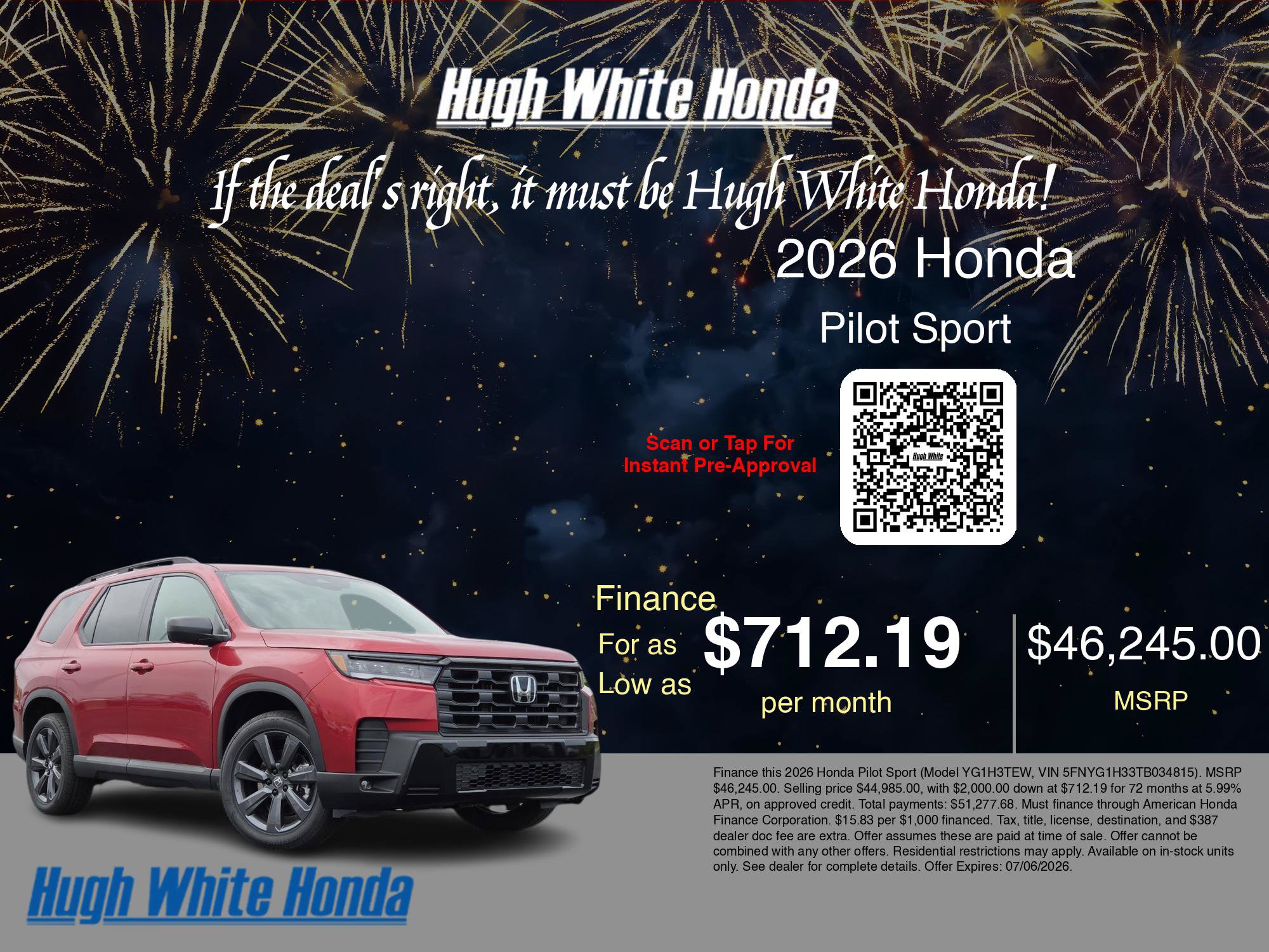 New 2026 Honda Pilot Sport image 7