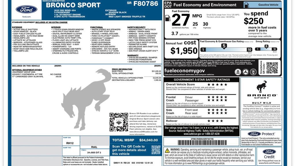 Certified 2025 Ford Bronco Sport Big Bend AWD/4WD image 31
