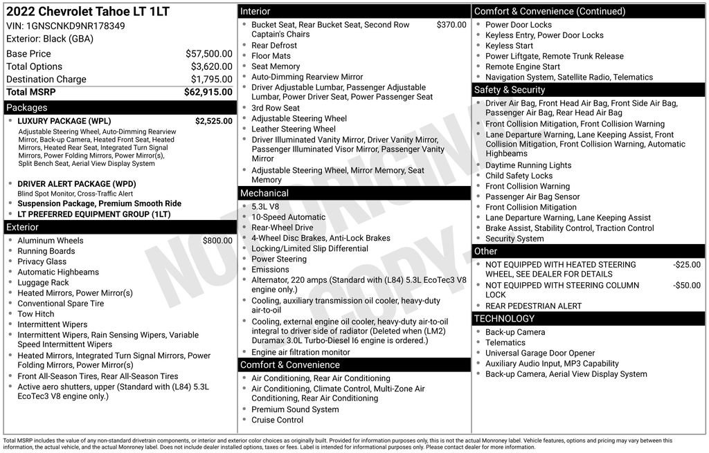 Used 2022 Chevrolet Tahoe LT w/ Luxury Package RWD image 6