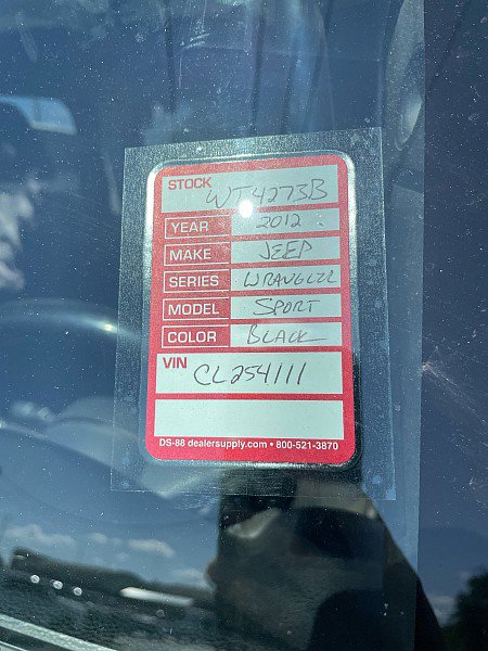 Used 2012 Jeep Wrangler Sport AWD/4WD image 17
