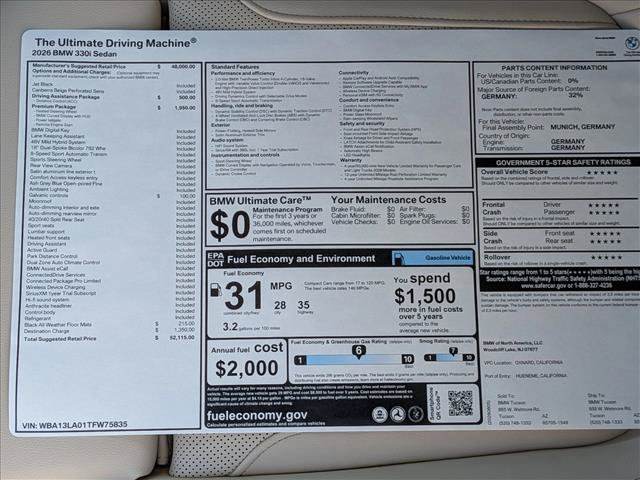 New 2026 BMW 330i Sedan w/ Premium Package RWD image 18