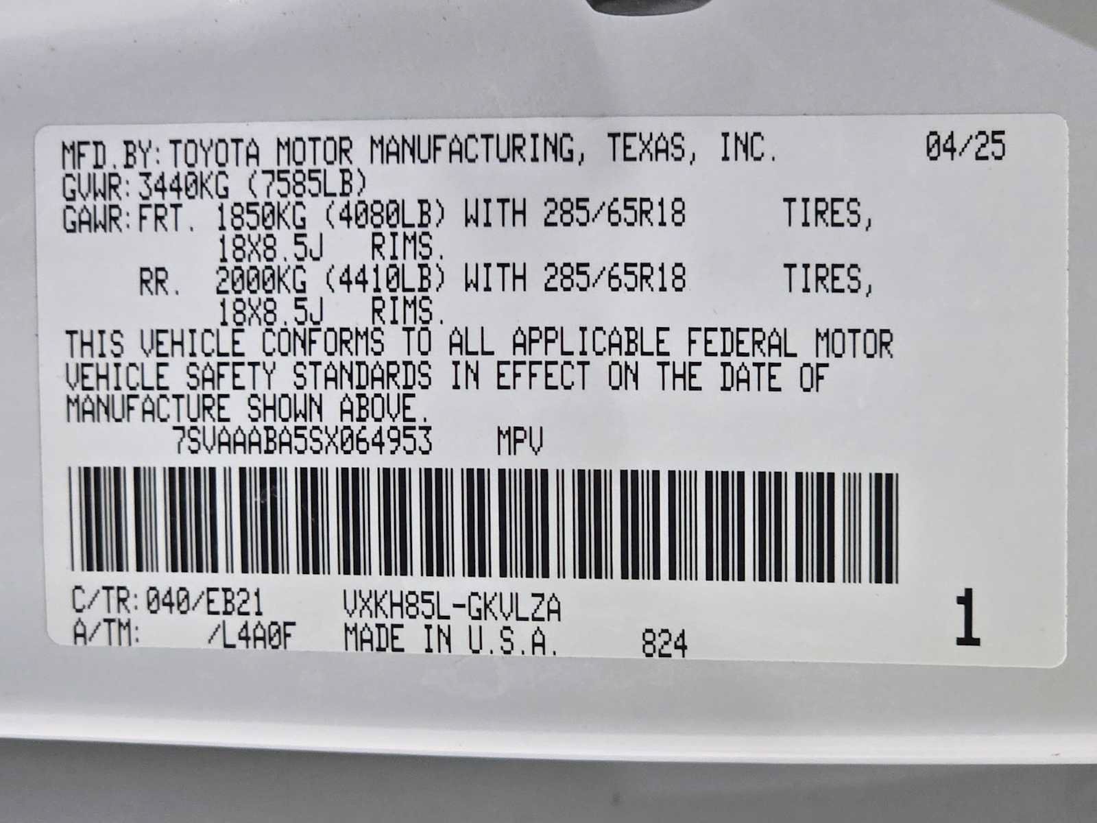 Certified 2025 Toyota Sequoia TRD Pro AWD/4WD image 32