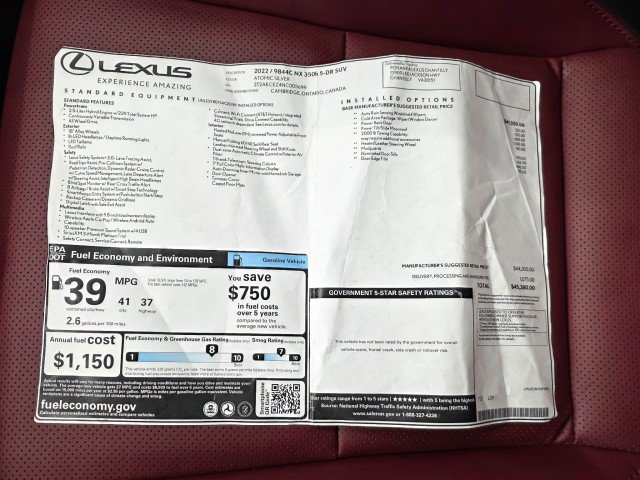 Used 2022 Lexus NX 350h AWD w/ Towing Package (2000 Lbs) image 40