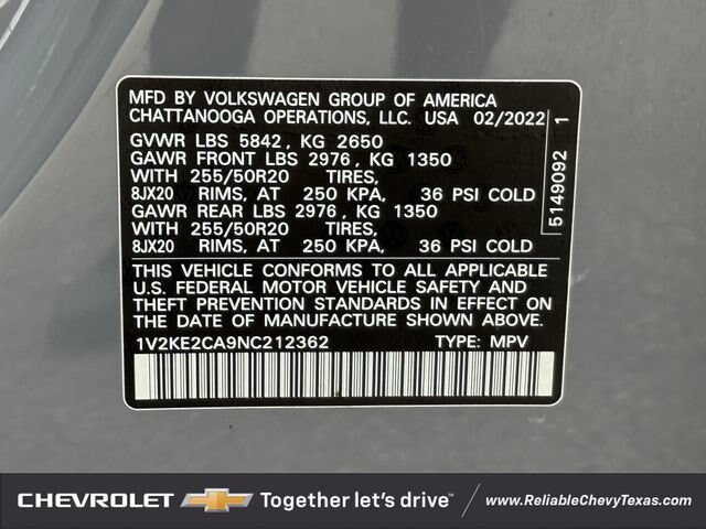 Used 2022 Volkswagen Atlas Cross Sport SE AWD/4WD image 33