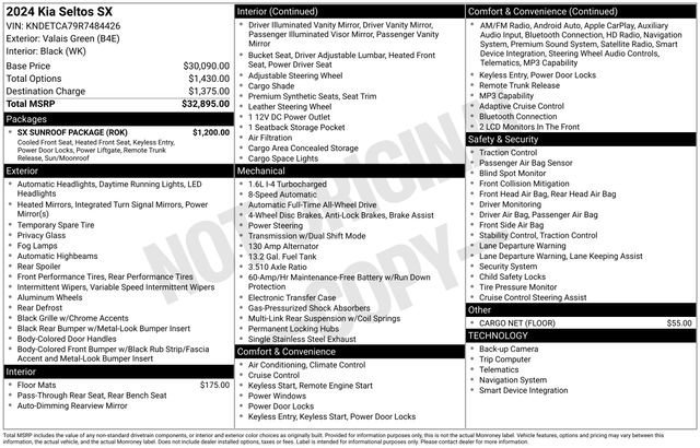 Used 2024 Kia Seltos SX w/ SX Sunroof Package image 2