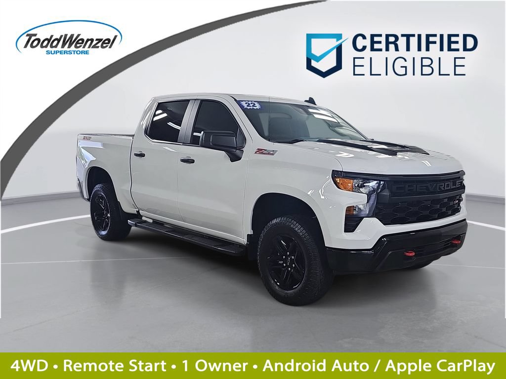 Certified 2022 Chevrolet Silverado 1500 Custom Trail Boss w/ LPO, Dark Essentials Package