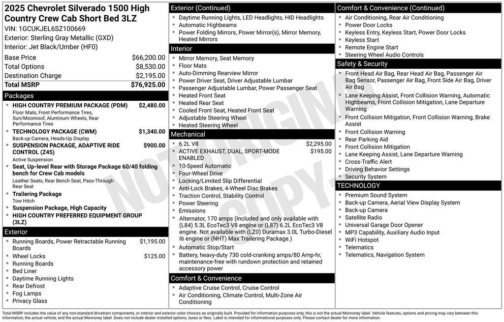 Used 2025 Chevrolet Silverado 1500 High Country w/ High Country Premium Package AWD/4WD image 4