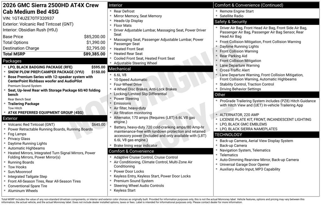 New 2026 GMC Sierra 2500 AT4X w/ LPO, Black Badging Package AWD/4WD image 55