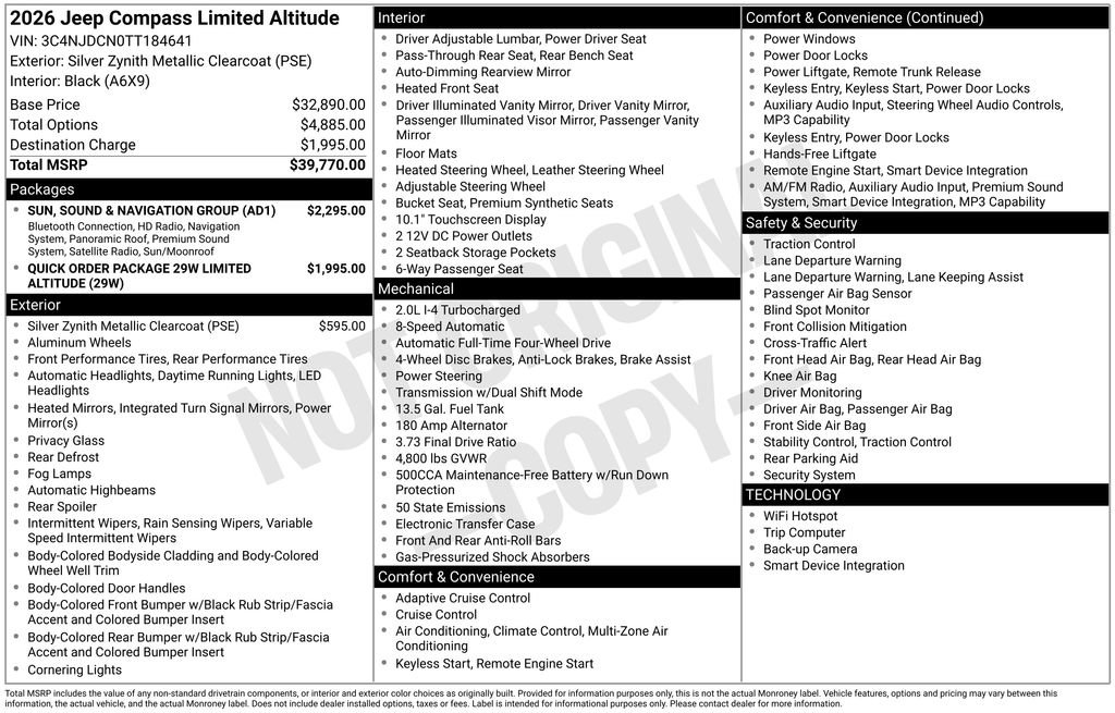 New 2026 Jeep Compass Limited w/ Sun, Sound & Navigation Group image 6