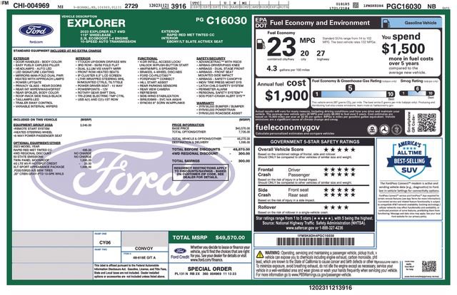 Used 2023 Ford Explorer XLT w/ Equipment Group 202A AWD/4WD image 46