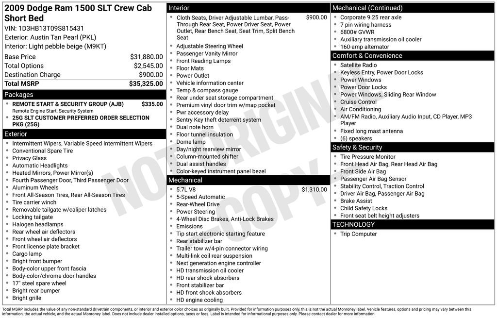 Used 2009 Dodge Ram 1500 Truck SLT w/ Remote Start & Security Group RWD image 30