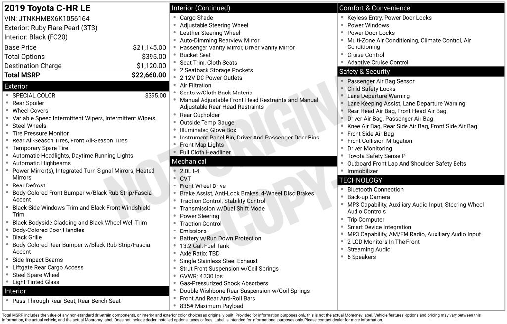 Used 2019 Toyota C-HR LE FWD image 6