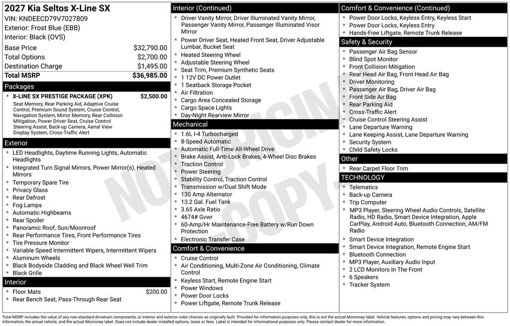 New 2027 Kia Seltos X-Line SX w/ X-Line SX Prestige Package AWD/4WD image 4