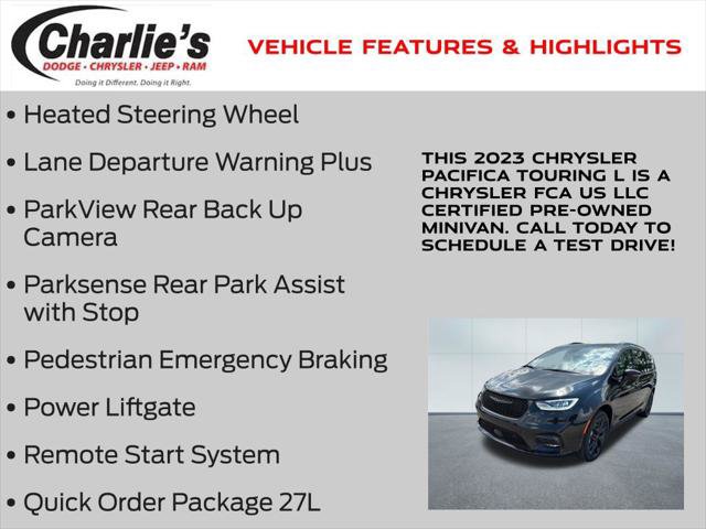 Certified 2023 Chrysler Pacifica Touring-L w/ S Appearance Package AWD/4WD image 13