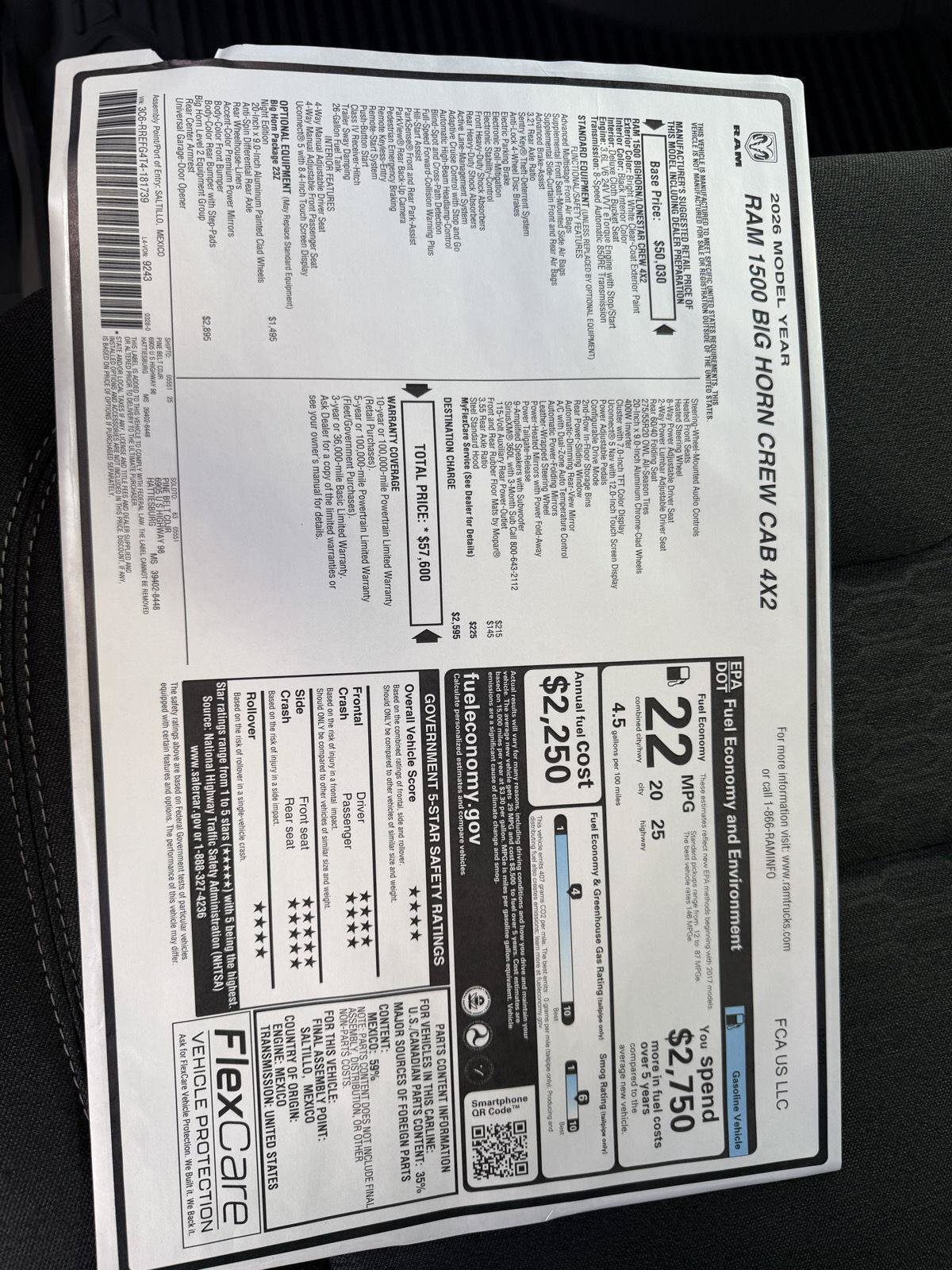 New 2026 RAM 1500 Big Horn RWD image 24