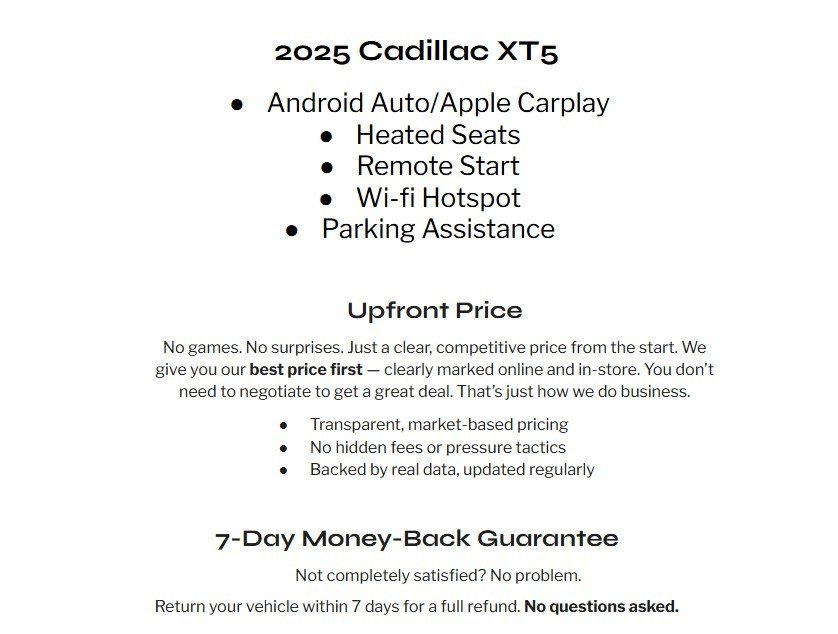 Certified 2025 Cadillac XT5 Luxury w/ LPO, Floor Liner Package image 2