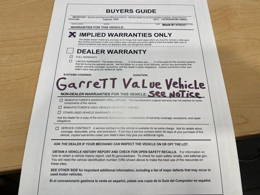 Used 2011 Chevrolet Express 2500 Extended image 24