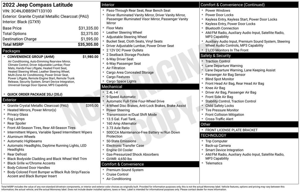 Certified 2022 Jeep Compass Latitude w/ Convenience Group image 42