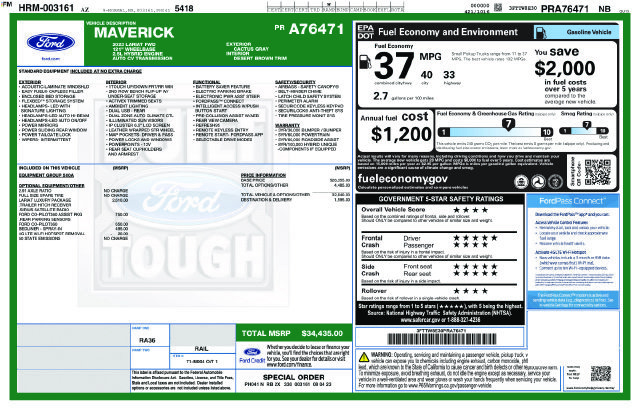 Used 2023 Ford Maverick Lariat w/ Lariat Luxury Package FWD image 30