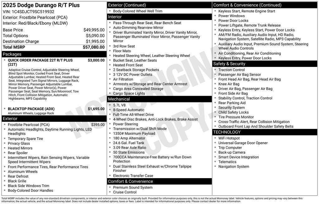 Certified 2025 Dodge Durango R/T AWD/4WD image 61