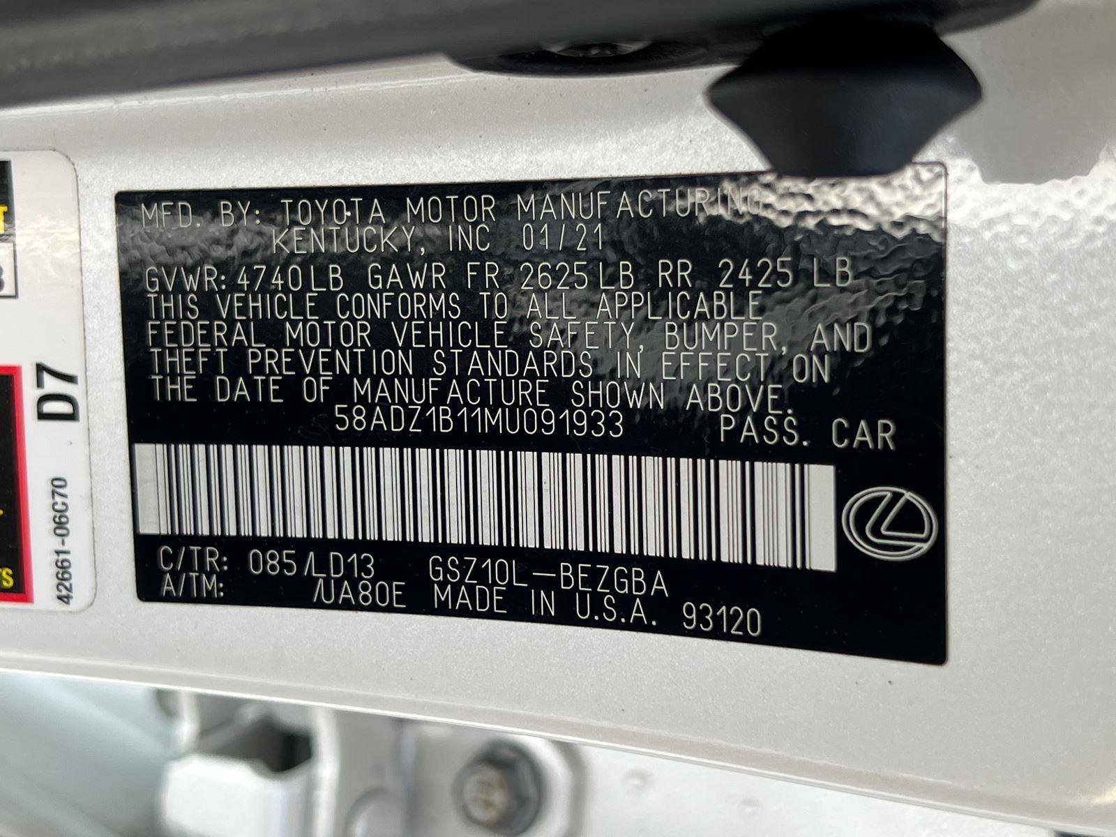 Used 2021 Lexus ES 350 w/ Premium Package image 34