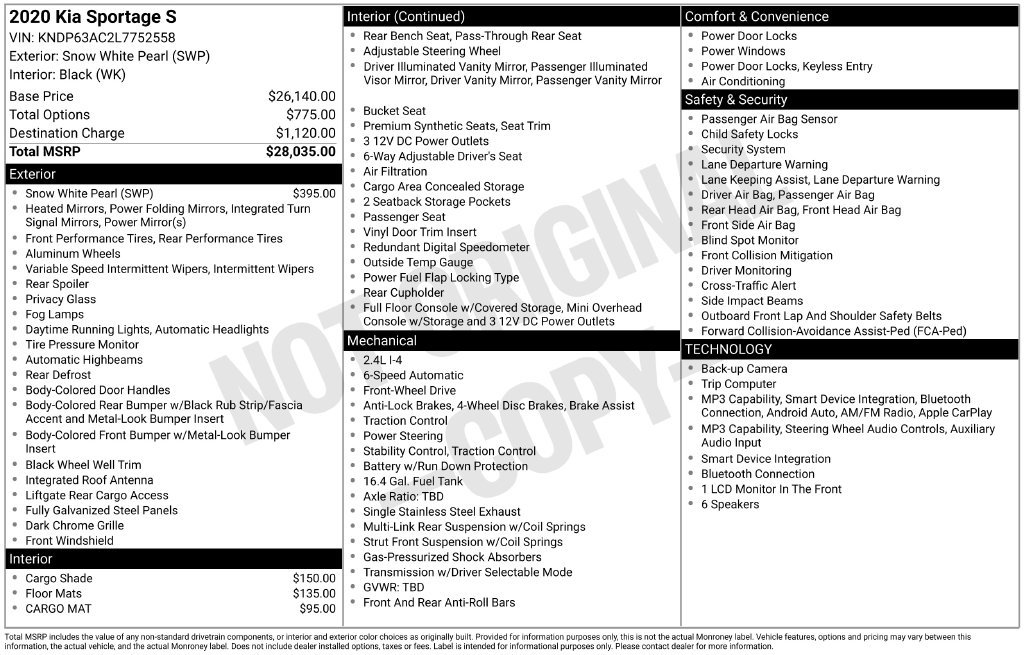 Used 2020 Kia Sportage S FWD image 29