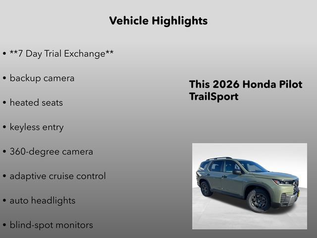 New 2026 Honda Pilot TrailSport image 5