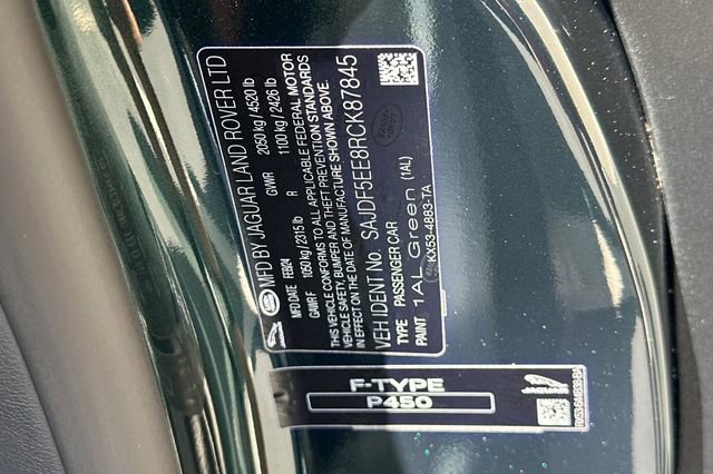 New 2024 Jaguar F-TYPE R-Dynamic RWD image 28