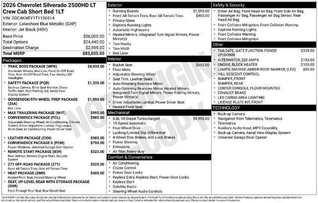 New 2026 Chevrolet Silverado 2500 LT w/ Trail Boss Package image 33