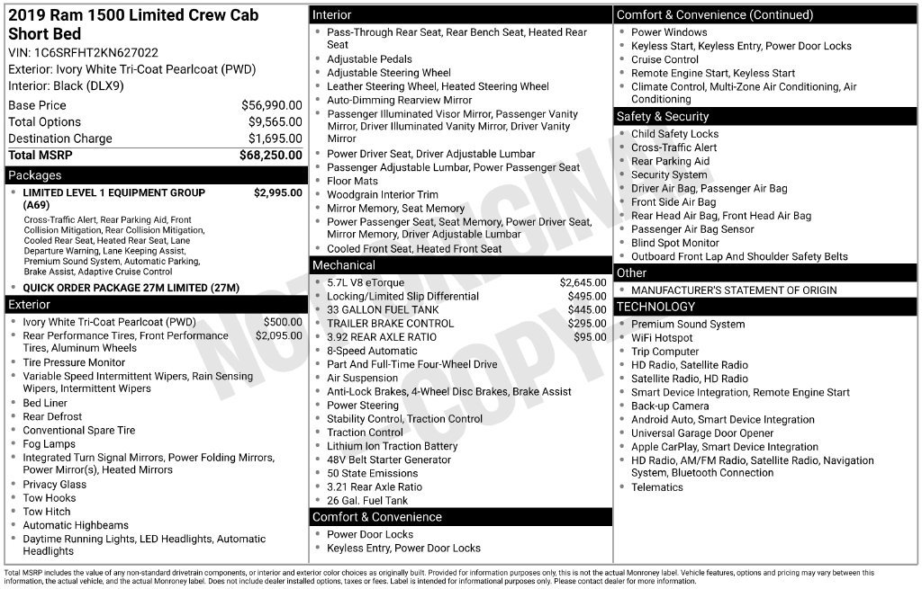 Certified 2019 RAM 1500 Limited AWD/4WD image 22