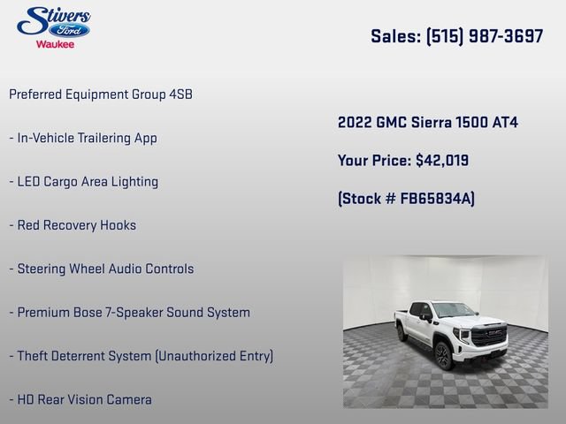 Used 2022 GMC Sierra 1500 AT4 w/ AT4 Preferred Package AWD/4WD image 32