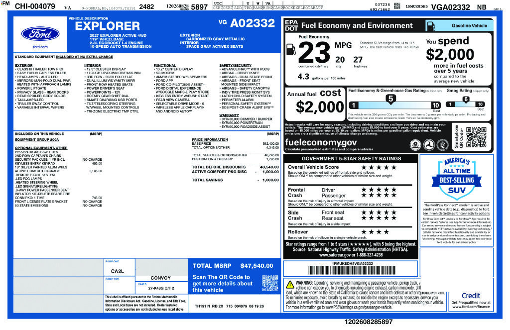New 2027 Ford Explorer Active w/ Active Comfort Package AWD/4WD image 7