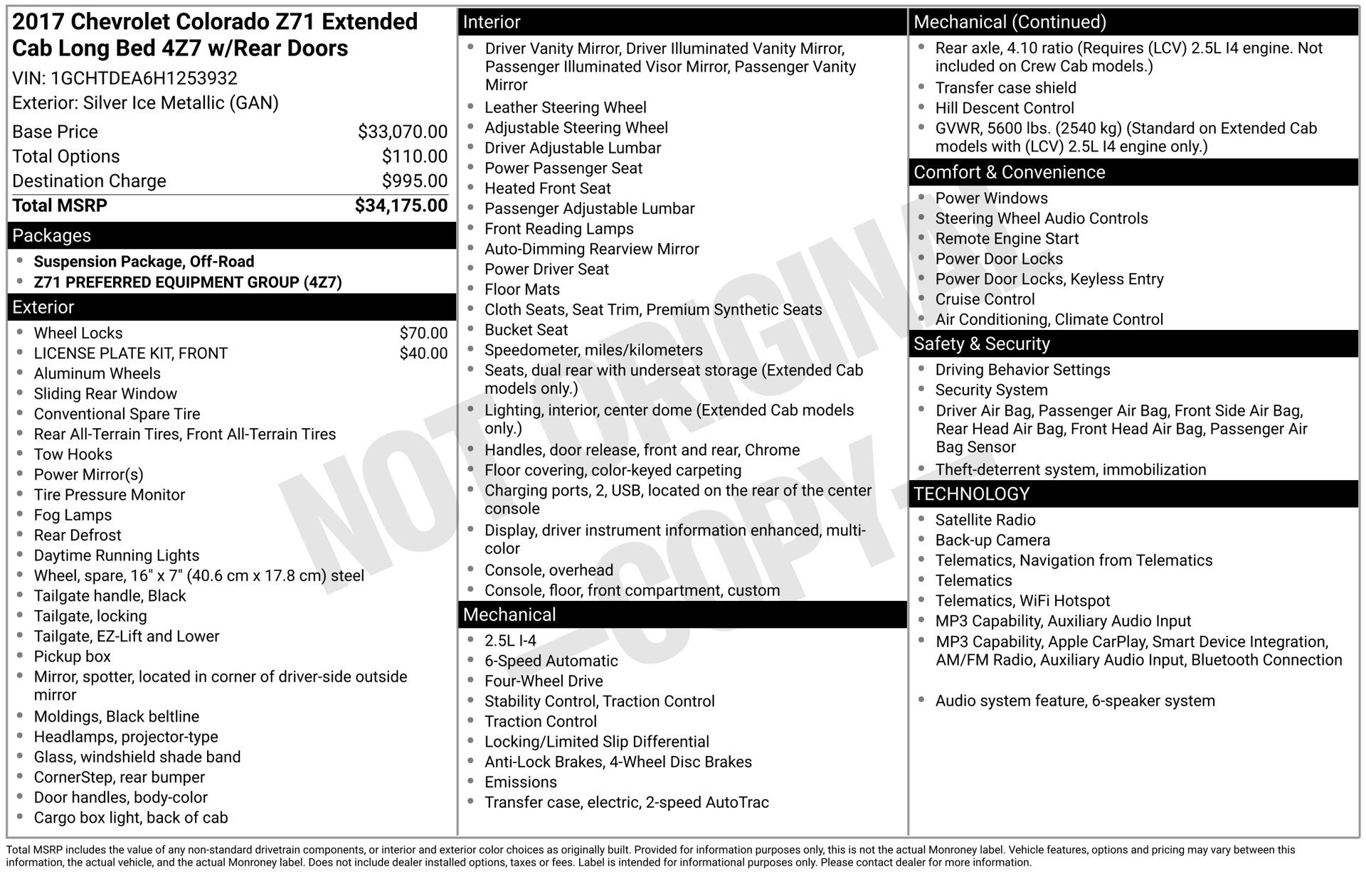 Used 2017 Chevrolet Colorado Z71 AWD/4WD image 4