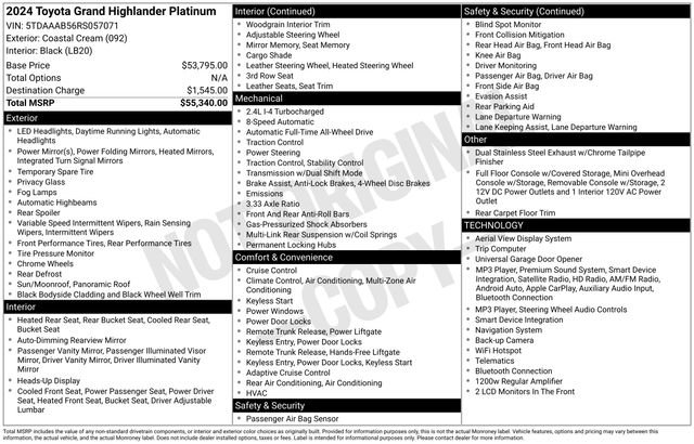 Used 2024 Toyota Grand Highlander AWD image 8