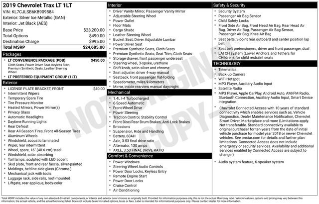 Used 2019 Chevrolet Trax LT w/ LT Convenience Package FWD image 6