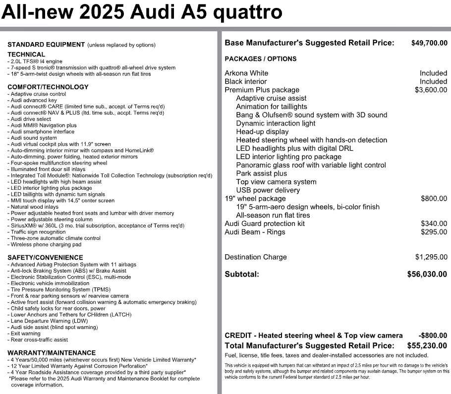 Used 2025 Audi A5 Premium Plus AWD/4WD image 3
