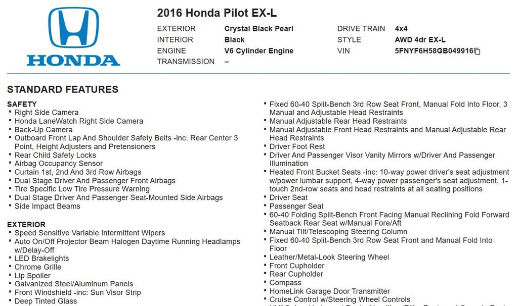 Used 2016 Honda Pilot EX-L image 17