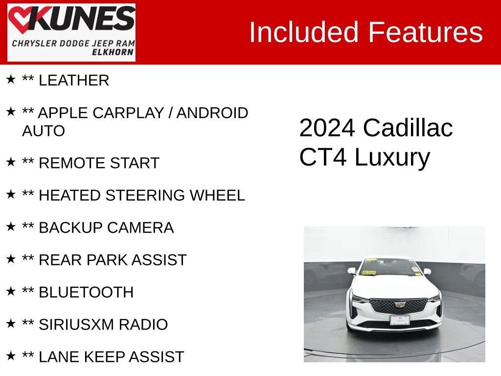 Used 2024 Cadillac CT4 Luxury RWD image 2