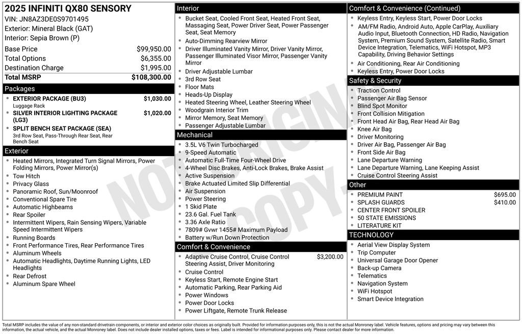 New 2025 INFINITI QX80 Sensory w/ Exterior Package image 39