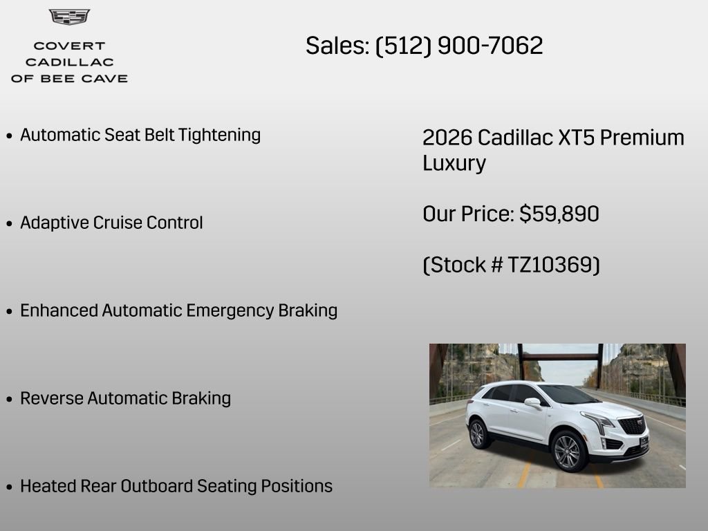 New 2026 Cadillac XT5 Premium Luxury w/ Driver Assist Package FWD image 12