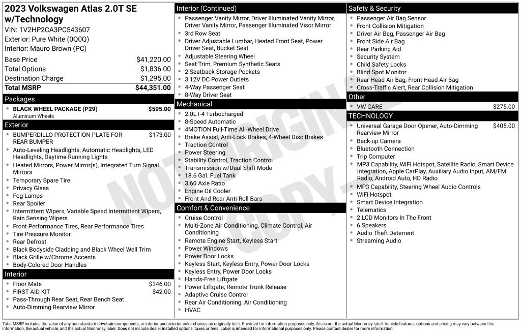 Certified 2023 Volkswagen Atlas SE w/ Black Wheel Package AWD/4WD image 12