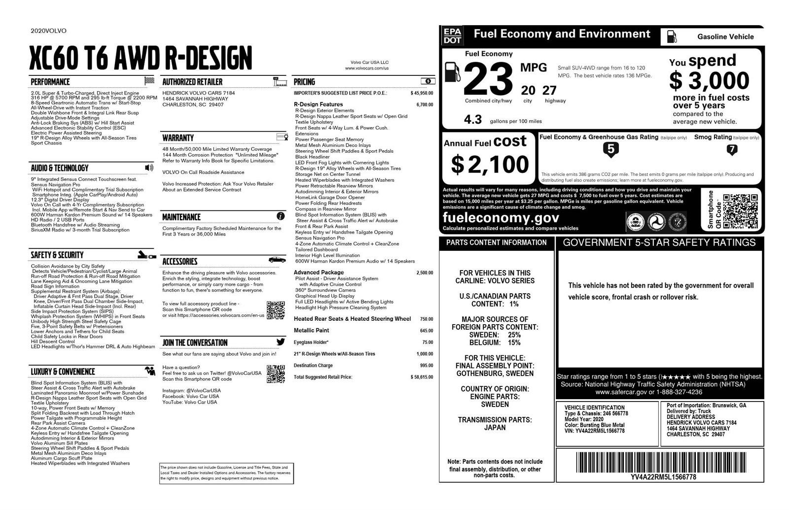 Used 2020 Volvo XC60 T6 R-Design image 4