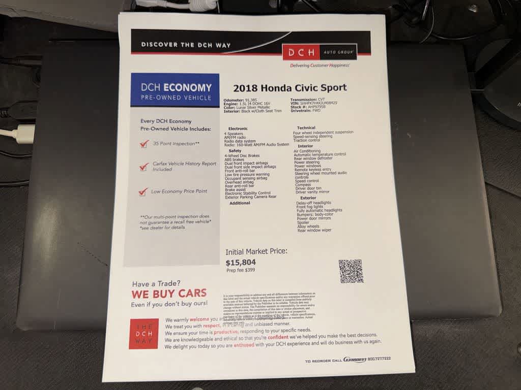 Used 2018 Honda Civic Sport image 13