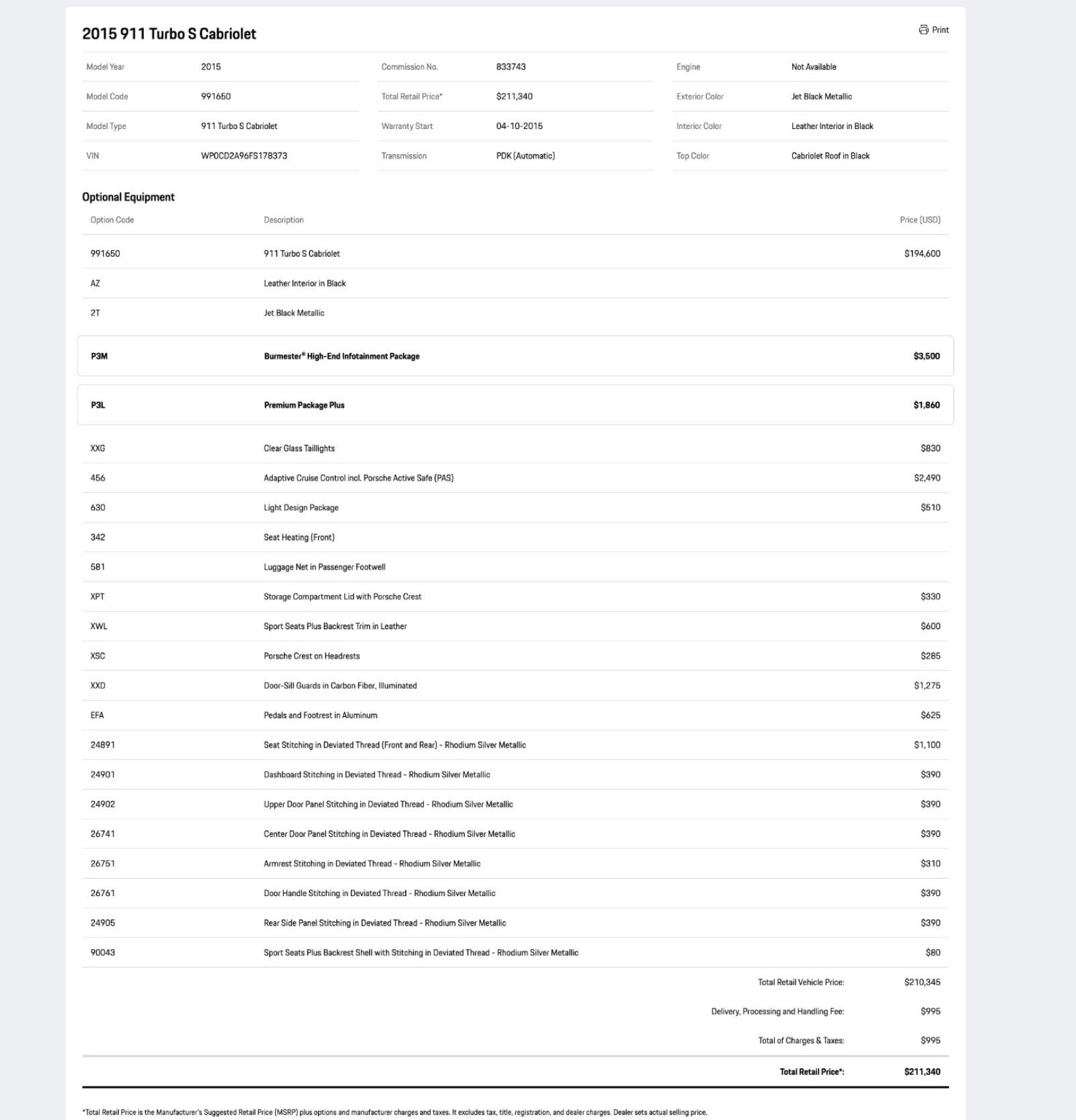 Certified 2015 Porsche 911 Turbo S AWD/4WD image 32