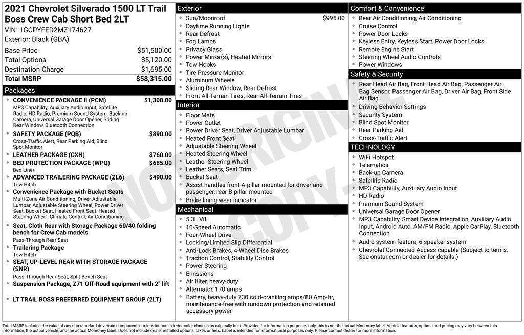 Used 2021 Chevrolet Silverado 1500 LT Trail Boss w/ Convenience Package II AWD/4WD image 7