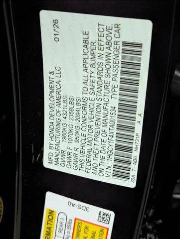 New 2026 Honda Accord SE image 16