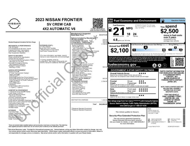Certified 2023 Nissan Frontier SV w/ SV Premium Package RWD image 52