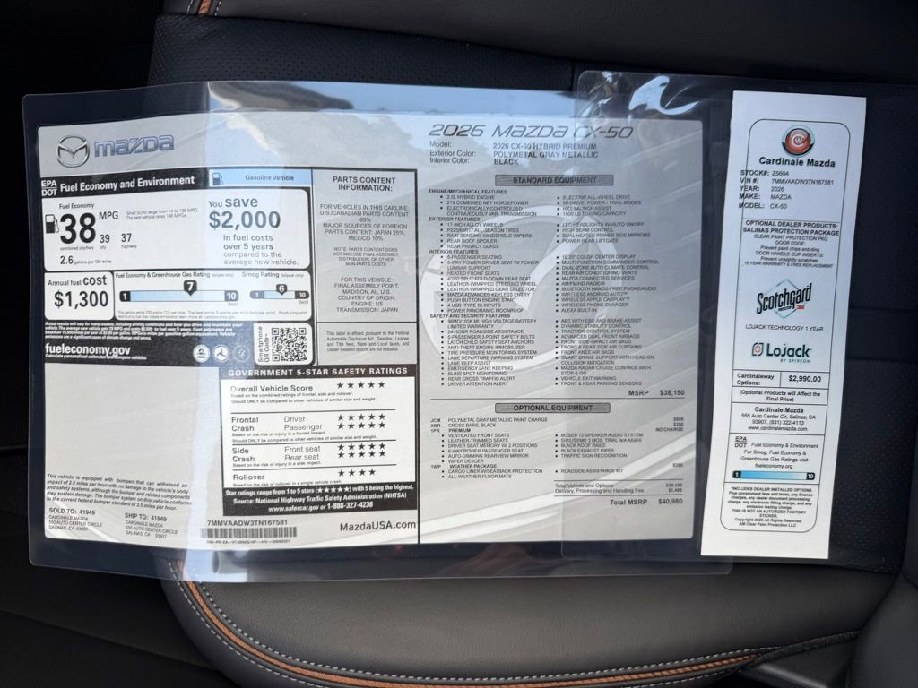 New 2026 MAZDA CX-50 AWD 2.5 Hybrid w/ Weather Package image 35
