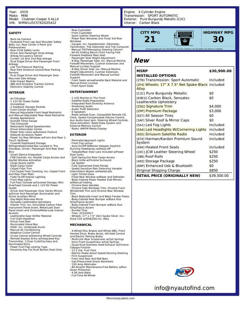 Used 2019 MINI Cooper Clubman S w/ Premium Package image 16